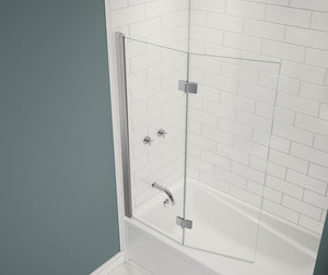 MAAX 137600-900-084-000 Edge Access 42 x 56 in. 6 mm Pivot Tub Screen for Alcove Installation with Clear glass in Chrome