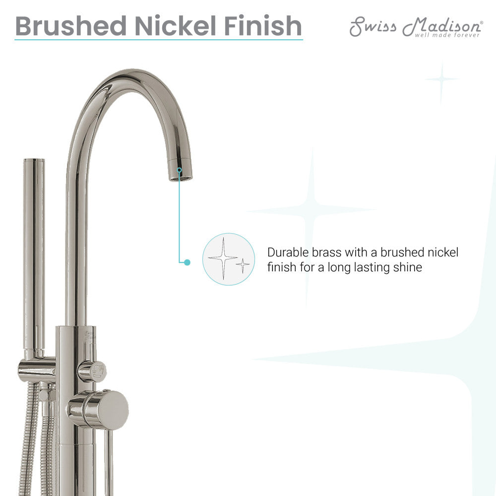 Ivy Freestanding Bathtub Faucet in Brushed Nickel