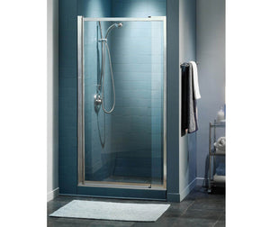 MAAX 136435-900-084-000 Pivolok Deluxe 32 ½-37 x 64 ½ in. Pivot Shower Door for Alcove Installation with Clear glass in Chrome