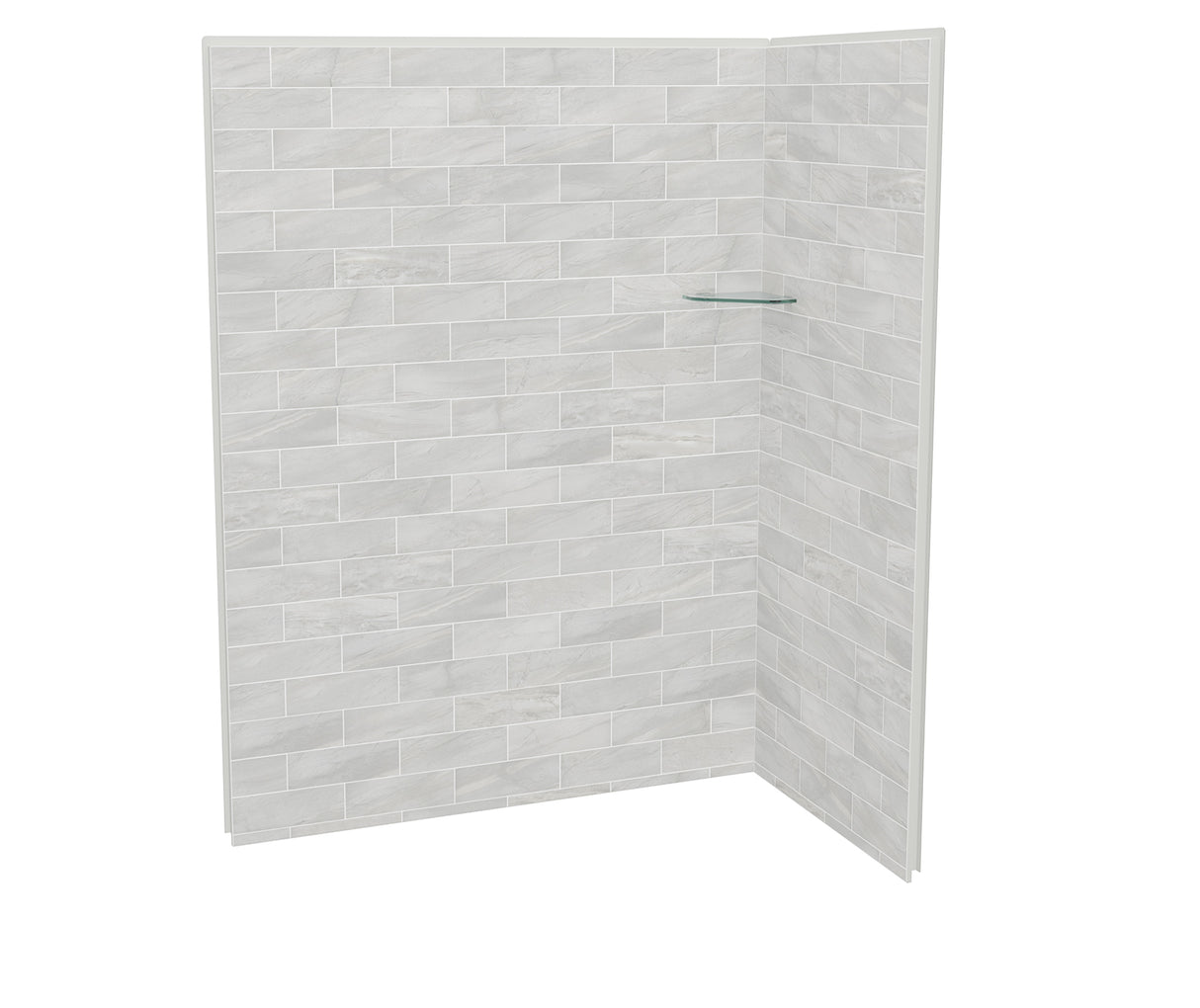 MAAX 107466-312-504 Utile 6036 Composite Direct-to-Stud Two-Piece Corner Shower Wall Kit in Organik Permafrost