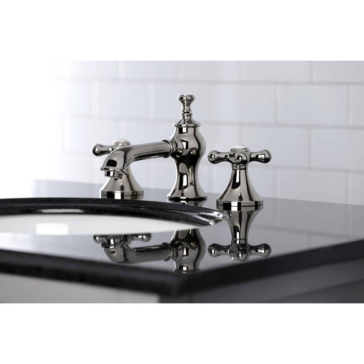 Kingston Brass KC7066AX Vintage 8 in. Widespread Bathroom Faucet, Polished Nickel