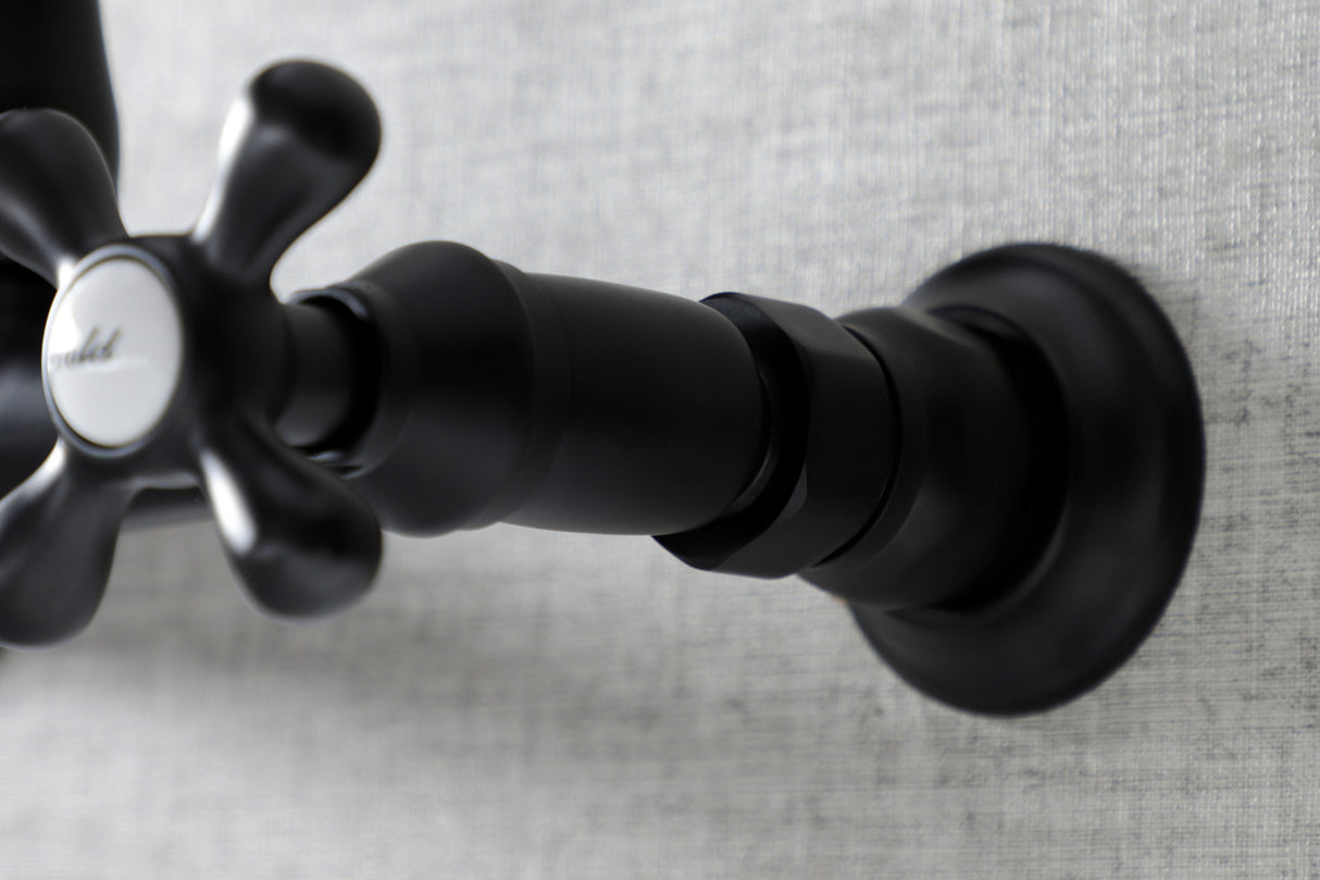 Kingston Brass KS3240AX Vintage Wall Mount Bathroom Faucet, Matte Black