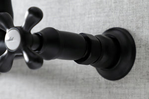 Kingston Brass KS3240AX Vintage Wall Mount Bathroom Faucet, Matte Black