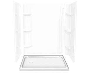 MAAX 105706-000-001-002 Rectangular Base 6032 3 in. Acrylic Alcove Shower Base with Right-Hand Drain in White