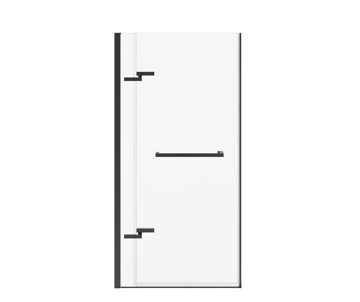 MAAX 139575-900-340-000 Reveal Sleek 71 32 ½-35 ½ x 71 ½ in. 8mm Pivot Shower Door for Alcove Installation with Clear glass in Matte Black