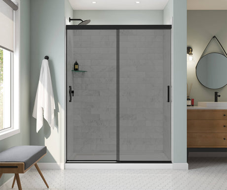 MAAX 136335-975-340-000 Incognito 76 Smoke 56-59 x 76 in. 8mm Bypass Shower Door for Alcove Installation with Light Smoke glass in Matte Black