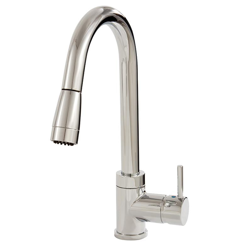 Aquabrass Pulmi 15 1/2" Deck Mounted Dual Stream Mode Kitchen Faucet with Pull-Out Spray