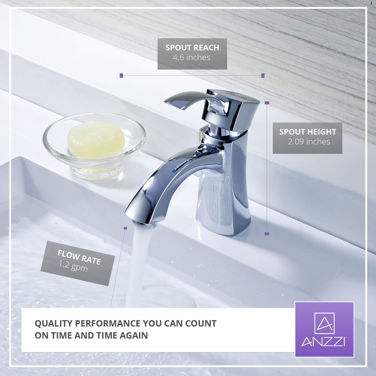 ANZZI L-AZ012 Alto Series Single Hole Single-Handle Mid-Arc Bathroom Faucet in Polished Chrome