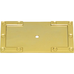 Atlas Homewares Campaign L-Bracket Backplate 3 11/16 Inch Polished Brass