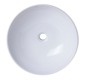 EAGO BA351  18" ROUND CERAMIC ABOVE MOUNT BATHROOM BASIN VESSEL SINK