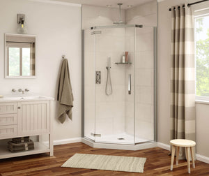 MAAX 139315-900-084-000 Davana Neo-angle 38 x 38 x 75 in. 8mm Pivot Shower Door for Corner Installation with Clear glass in Chrome