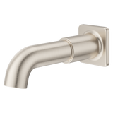 Modern Square Push Button Tub Spout in Brushed Nickel