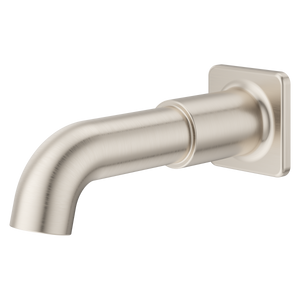 Modern Square Push Button Tub Spout in Brushed Nickel