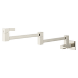 Square Modern 2-Handle 1-Hole Potfiller Kitchen Faucet in Polished Nickel