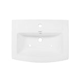 Sublime Pedestal Bathroom Sink Square Single Faucet Hole