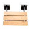 Black Matte 16" Wide Foldable Teak Shower Seat with Square Hardware