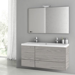 Wide Bathroom Vanity, Double, Floating, 48"