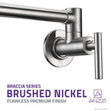 ANZZI KF-AZ258BN Braccia Series 24" Wall Mounted Pot Filler in Brushed Nickel