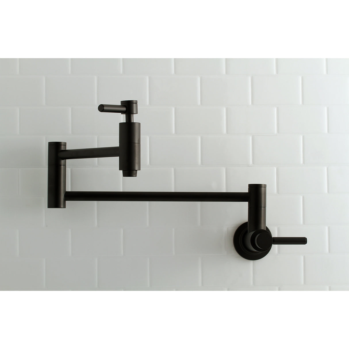 Kingston Brass KS8100DL Concord Wall Mount Pot Filler Kitchen Faucet, Matte Black