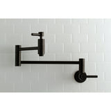 Kingston Brass KS8100DL Concord Wall Mount Pot Filler Kitchen Faucet, Matte Black