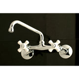 Kingston Brass KS613C Kingston Two Handle Wall Mount Kitchen Faucet, Polished Chrome