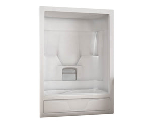 MAAX 101023-108-001-004 Aspen-3P 60 x 31 Acrylic Alcove Left-Hand Drain Three-Piece Aerosens Tub Shower in White