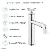 Avallon Single Hole, Single-Handle Wheel, Bathroom Faucet in Chrome