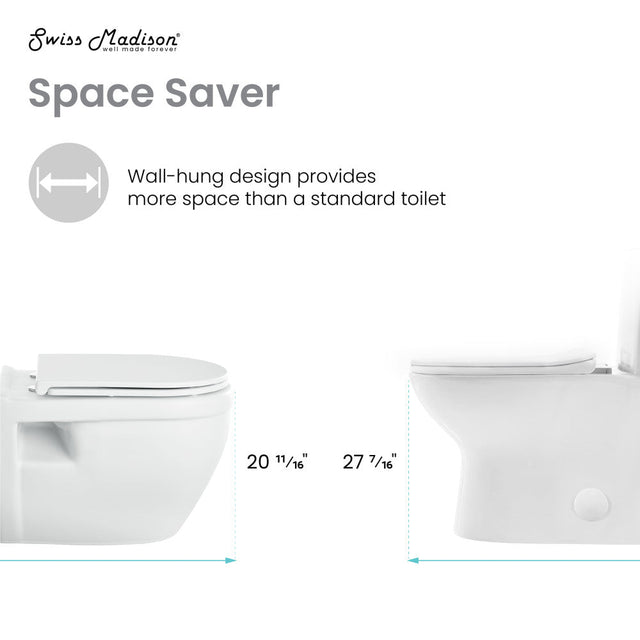 Ivy Wall-Hung Elongated Toilet Bowl in Matte White