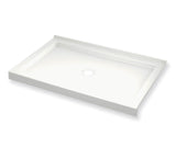 MAAX 410002-503-001-000 B3Round 4834 Acrylic Corner Right Shower Base in White with Center Drain