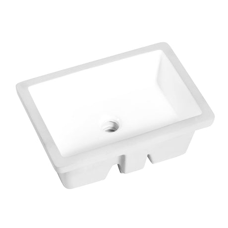 DAX Ceramic Single Bowl Undermount Bathroom Basin, White BSN-1812
