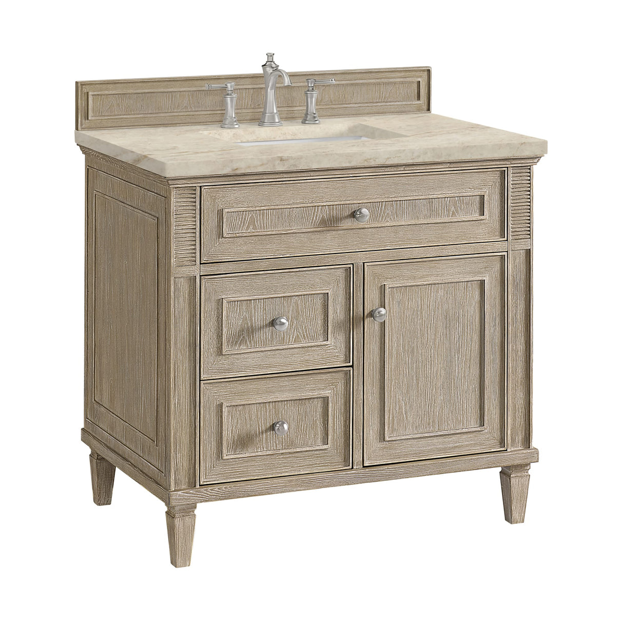 Lorelai 36" Single Vanity, Whitewashed Oak, w/ 3 CM Tajnar Eclos Top