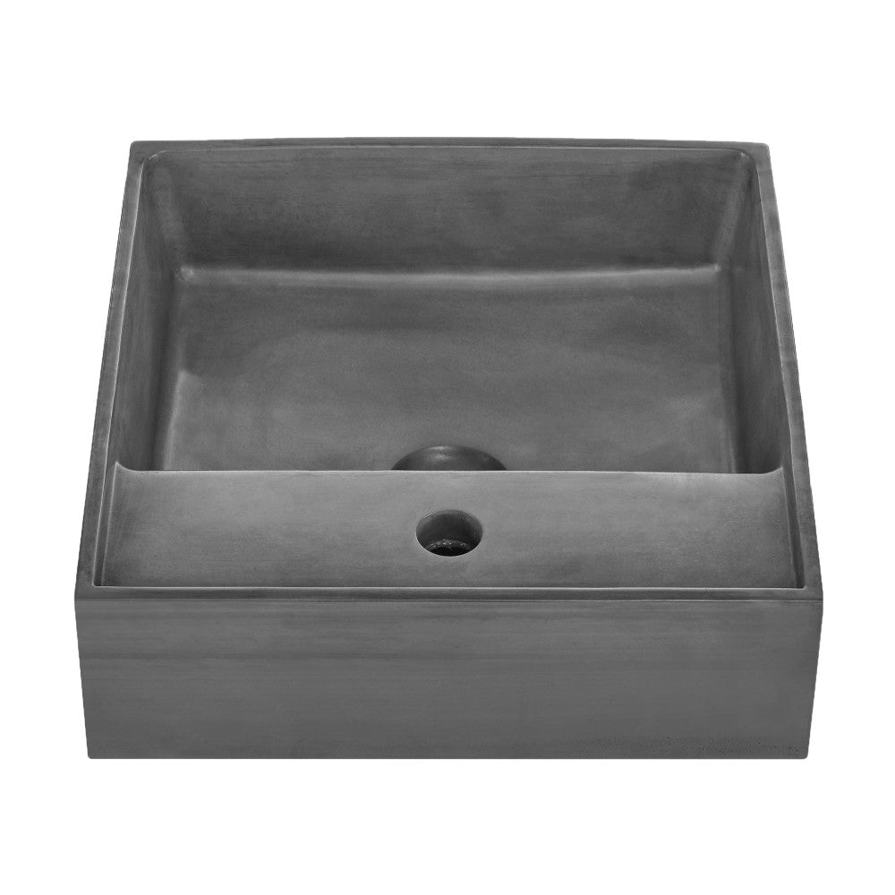 Lisse 23.5" Rectangle Concrete Vessel Bathroom Sink in Dark Grey