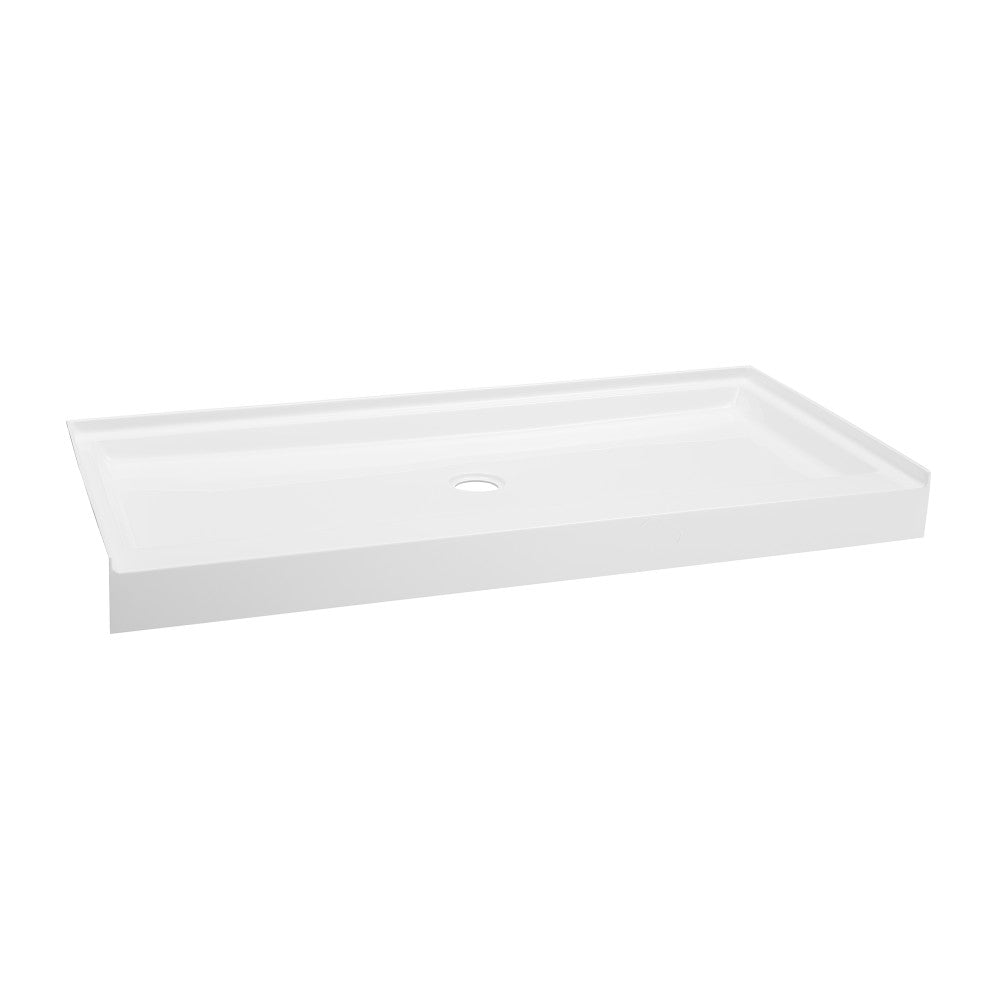 Voltaire 60 x 30 Acrylic White, Single-Threshold, Center Drain, Shower Base