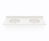 Swanstone VT2B2261 Ellipse 22 x 61 Double Bowl Vanity Top in Carrara VT022612B.221