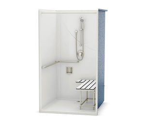 MAAX 106086-000-002-152 OPS-4248-RS California Title 24 Compliant AcrylX Alcove Center Drain One-Piece Shower in White