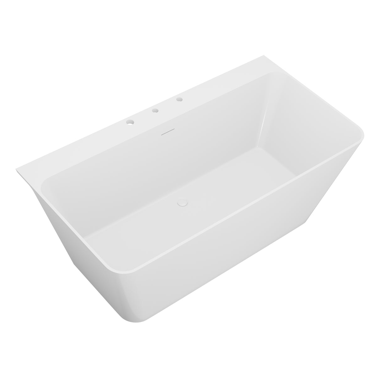 ANZZI FT-AZ114-67 VAULT 67 in. Acrylic Flatbottom Freestanding Bathtub in White with Pre-Drilled Deck Mount