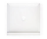 Swanstone VP3636CPAN Solid Surface Alcove Shower Pan with Center Drain in White VP3636CPAN.010