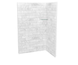 MAAX 107462-307-508 Utile 4836 Composite Direct-to-Stud Two-Piece Corner Shower Wall Kit in Marble Carrara