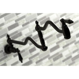 Kingston Brass KS2100AL Heritage Wall Mount Pot Filler, Matte Black