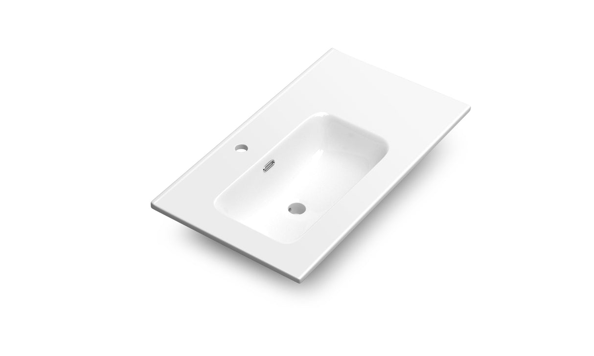 DAX Onix Ceramic Left Basin, 32", Glossy White DAX-ONIX0332L