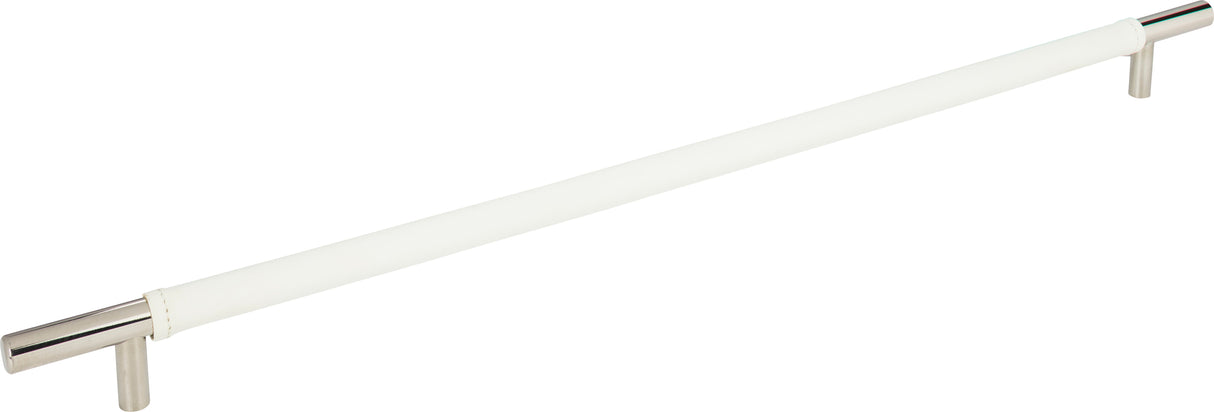 Atlas Homewares Zanzibar White Appliance Pull 17 Inch (c-c) Leather Polished Chrome
