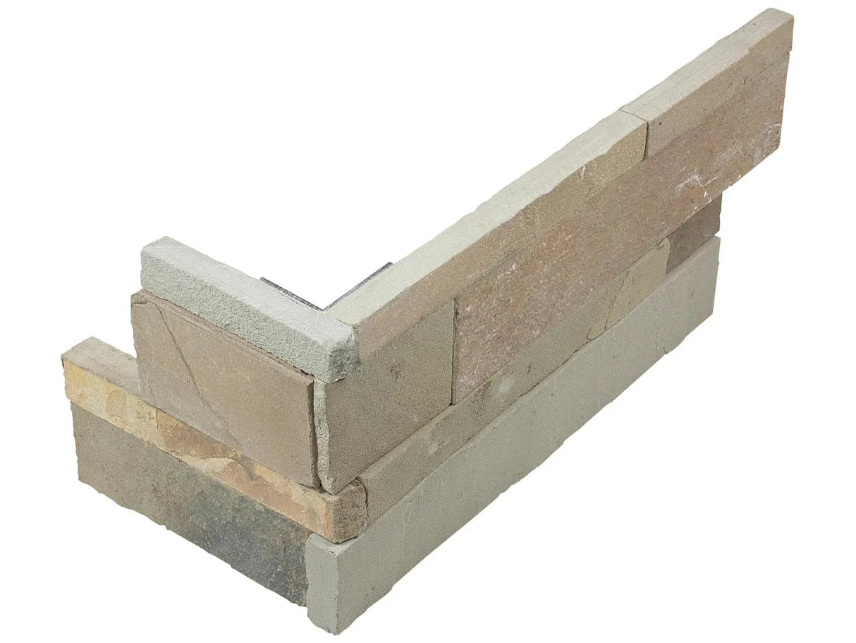 6X18 Out Corner African 76-377 Assembled Corner  - premium natural stone mosaic tile from Anatolia Tile, available at PoshHaus showroom in Keene, NH