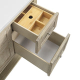 Breckenridge 48" Single Vanity, Whitewashed Oak, w/ 3 CM Tajnar Eclos Top w/FreePower Wireless Charger