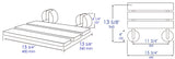 Black Matte 16" Wide Foldable Teak Shower Seat with Round Hardware
