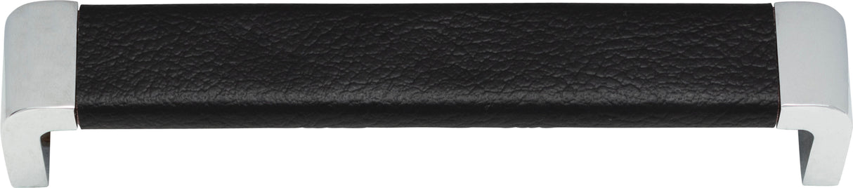 Atlas Homewares Paradigm Pull 6 5/16 Inch (c-c) CH & Black Leather