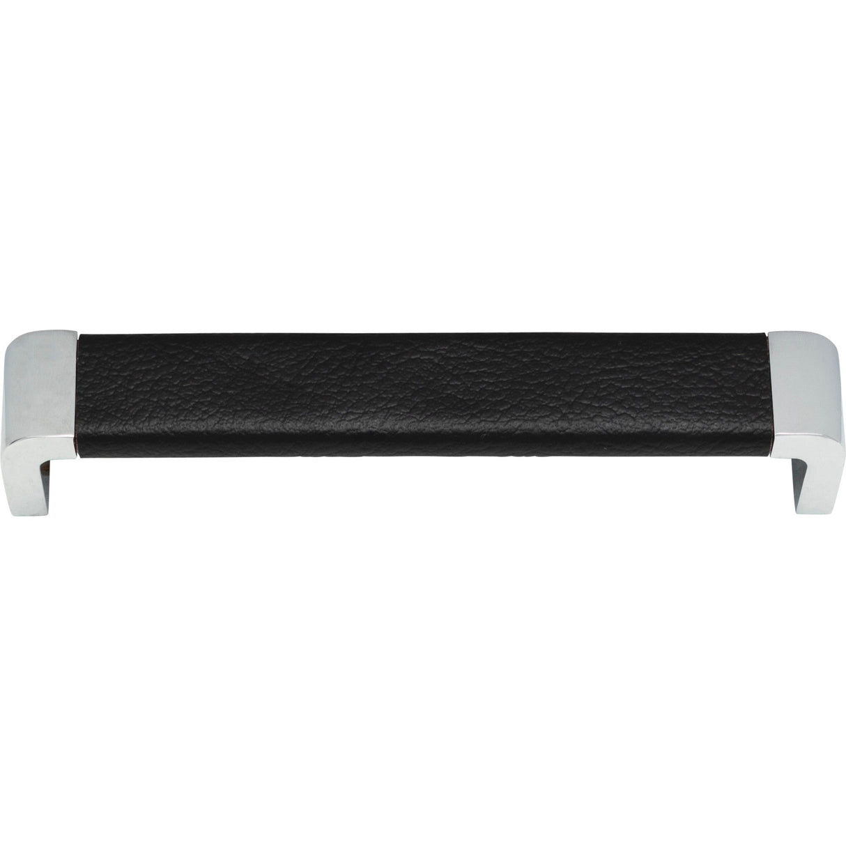 Atlas Homewares Paradigm Pull 6 5/16 Inch (c-c) CH & Black Leather