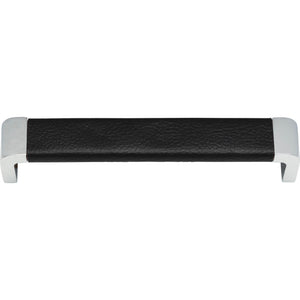 Atlas Homewares Paradigm Pull 6 5/16 Inch (c-c) CH & Black Leather