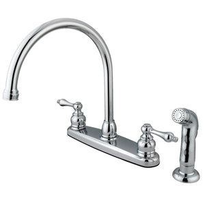 Kingston Brass KB721ALSP Vintage 8" Centerset Kitchen Faucet with Sprayer, Polished Chrome