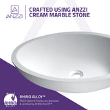 ANZZI LS-AZ8242 Mayorba 1-Piece Solid Surface Vessel Sink with Pop Up Drain in Matte White