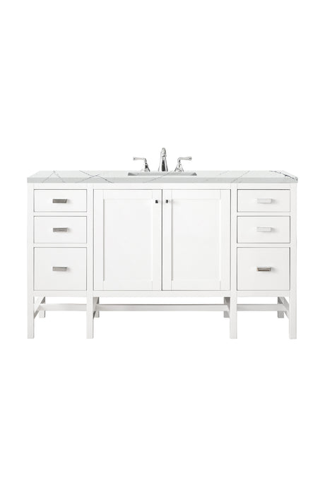 Addison 60" Single Vanity, Glossy White w/ 3 CM Ethereal Noctis Top